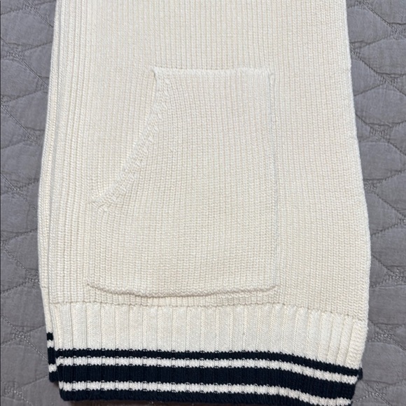 Lou & Grey Open Front Cardigan Sweater  white/Navy Sz L NWOT - Picture 12 of 12